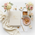 A Life Celebrated Hamper - memory book, flowers and warm blanket gift for 80+