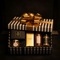 The Thank You Gift Box - 1in99 Gifts signature black and white hamper with gold ribbon