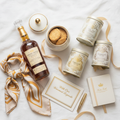 Golden Indulgence Hamper - premium spirits, gourmet biscuits and silk scarf gift